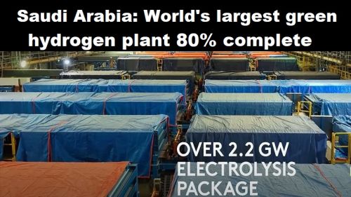 Saoedi-Arabië: grootste groene waterstoffabriek ter wereld is voor 80% gereed