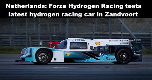 Nederland: Forze Hydrogen Racingteam test nieuwste raceauto op waterstof in Zandvoort